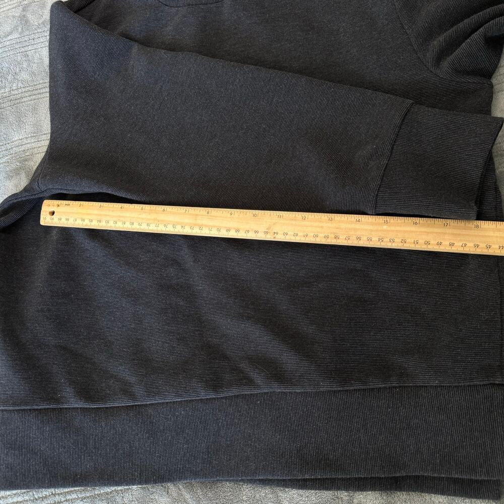 Calia Black Heather Elevate Ottoman Side Ribbed Zip Crew Neck Sweatshirt Medium - Picture 12 of 14